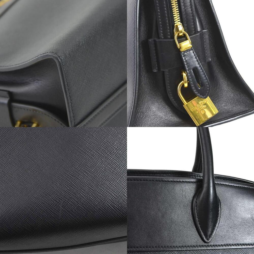 Prada Esplanade Saffiano City Calf leather handbag Black - Picture 4 of 4